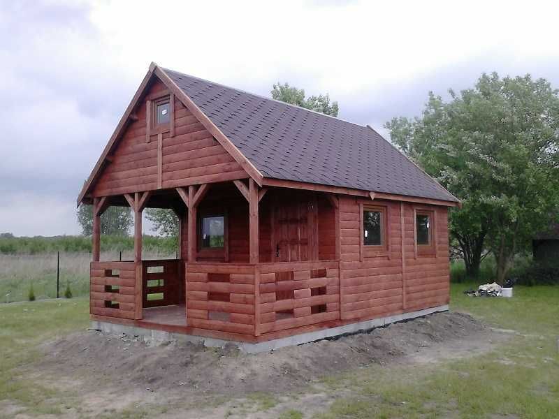 domek drewniany, letniskowy,z antresolą, 4mx5m,