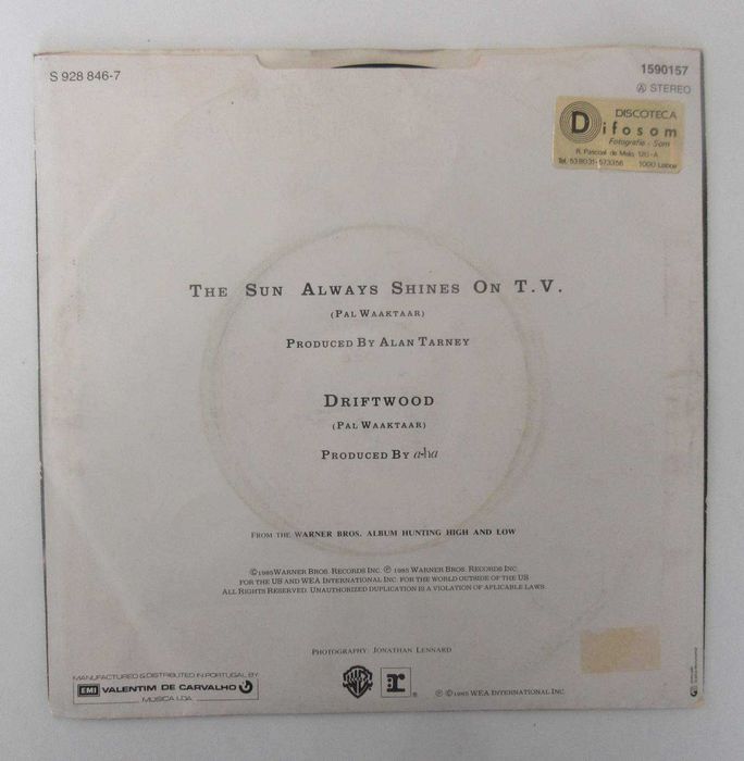 A-HA - The Sun Always Shines On T.V. (SINGLE)