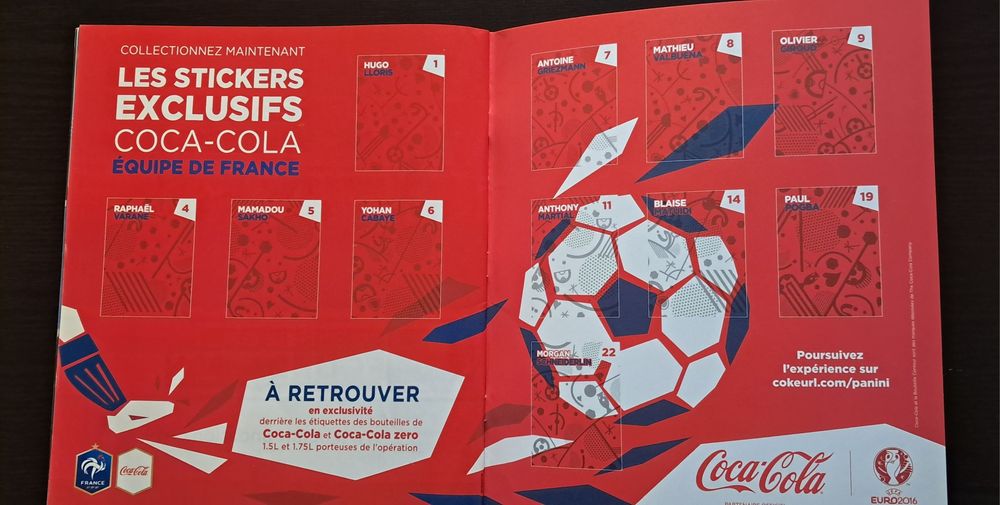 Caderneta cromos futebol Euro 2016 da Panini