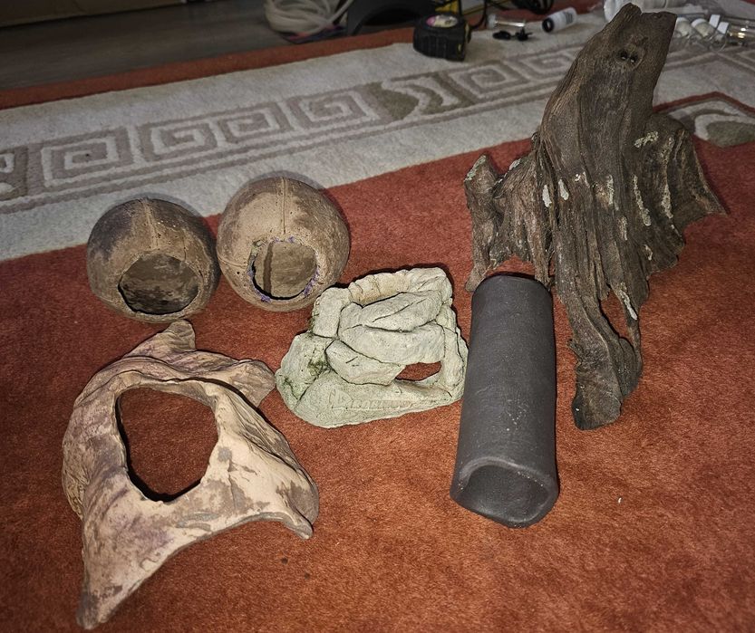 Ozdoby, filtry, oświetlenie, pokarm, chemia - zestaw akwariowy