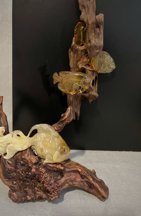 Рибка янтарь бурштин різьба статуетка