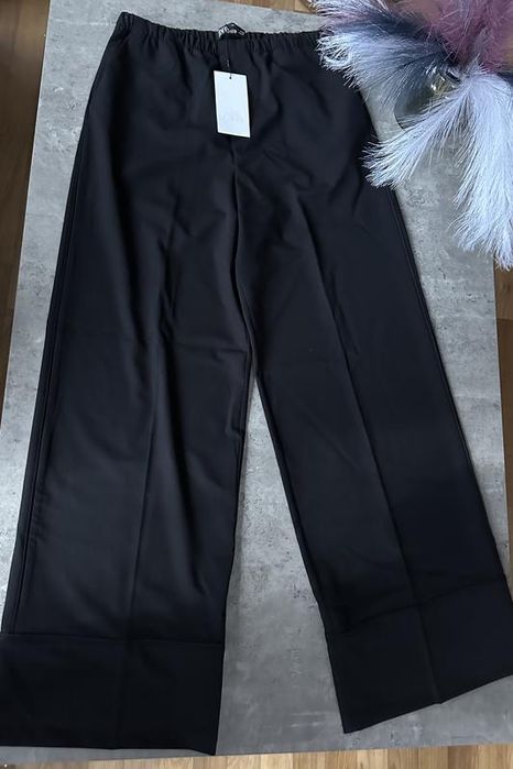 Брюки zara, штани straight fit 3 окантовкою zara