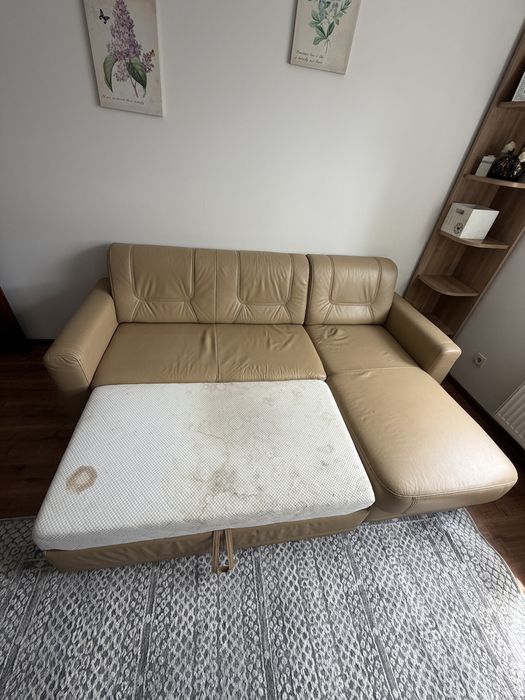 Skórzana kanapa rozkładana