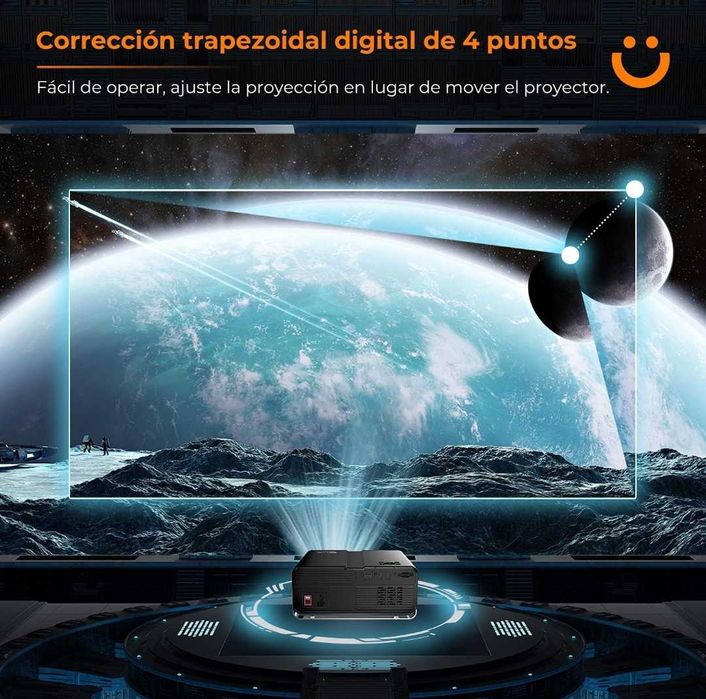 Projetor led 9500 lumens + WiFi + Bluetooth+ office+NATIVA 1080P