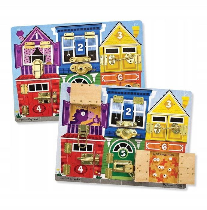 Tablica Melissa And Doug 13785 Drewniania Zamki Tablica Manipulacyjna