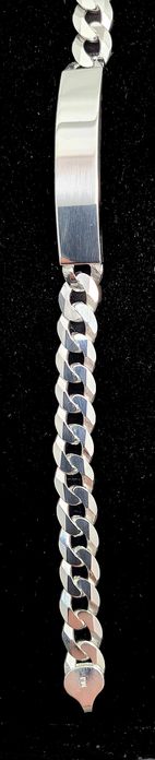 Bransoleta srebrna szer. 8,6 mm długość 23 cm PANCERKA z BLACHĄ