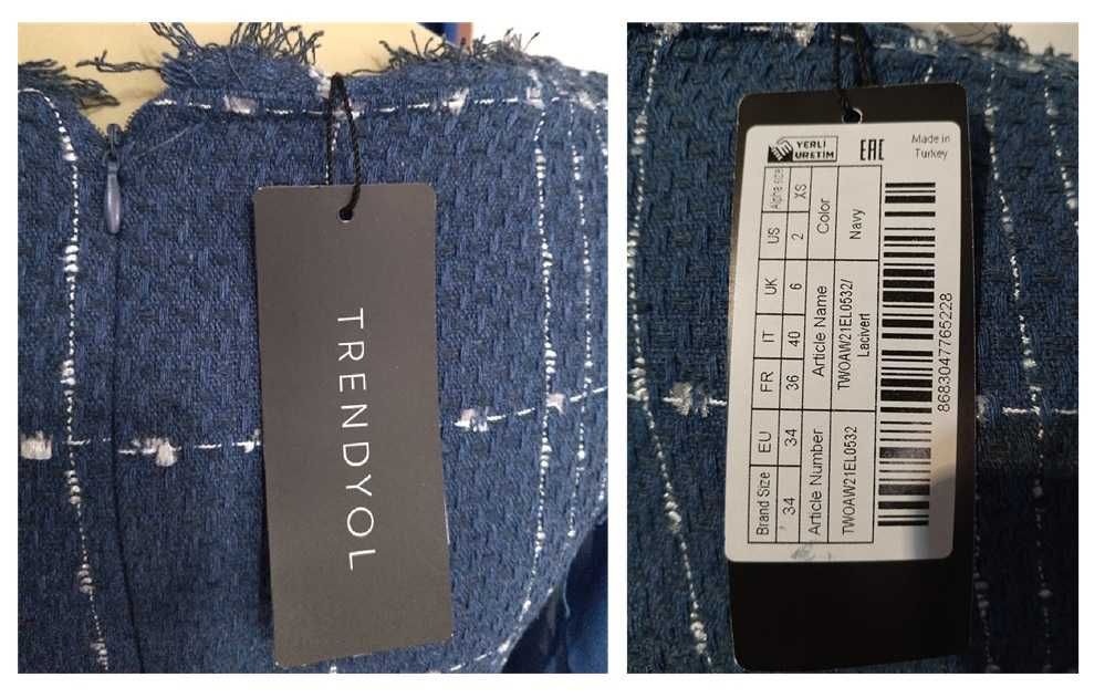 Trendyol Vestido mulher Slim Shift Tam: 34 (230)