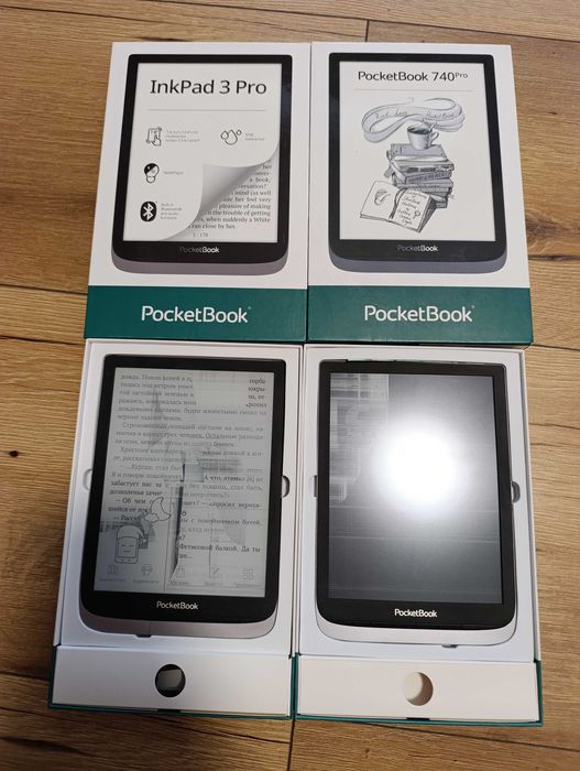 PocketBook InkPad 3 Pro + PocketBook 740 Pro — czytniki e-booków, uszkodzone ekrany