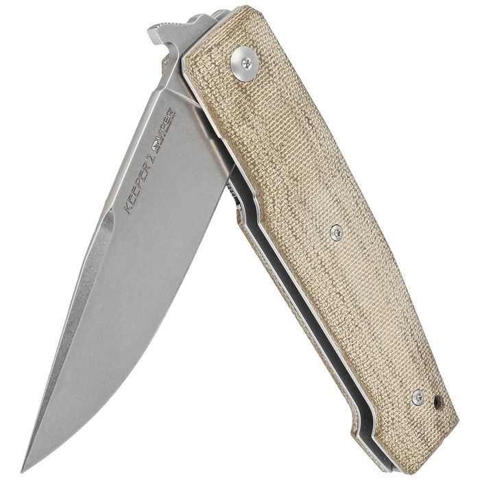 Nóż składany Viper Keeper 2 Green Canvas Micarta, Stonewashed Elmax by