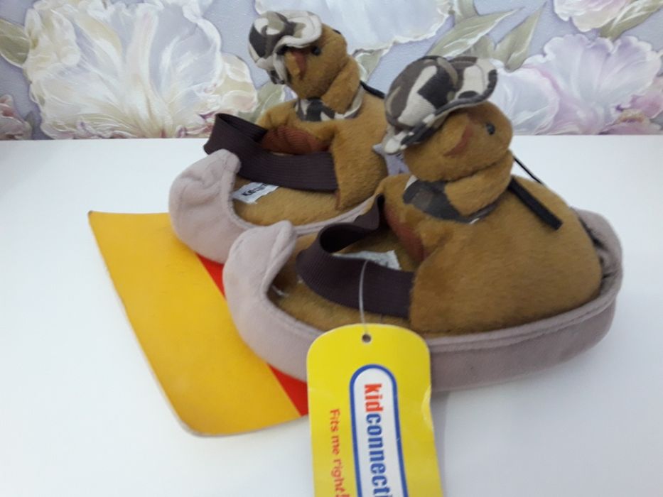 Тапочки детские мишки рыбаки