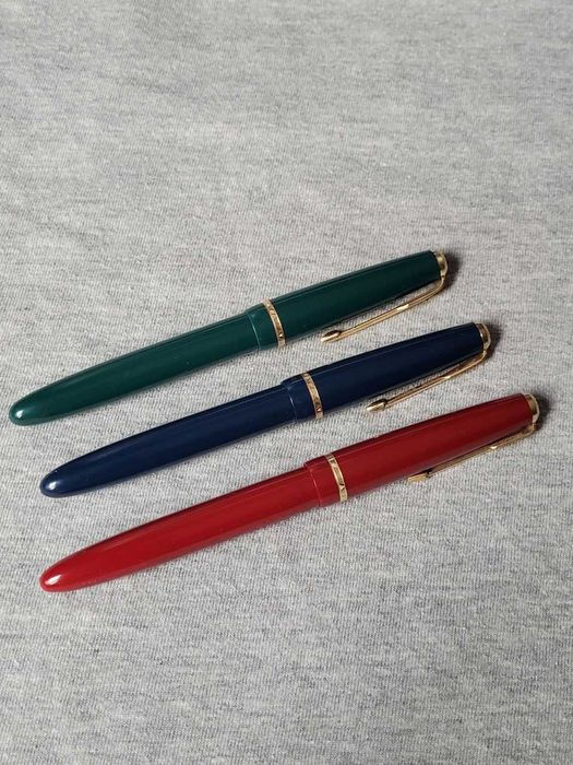 3x Parker Fountain Pen 1968 - Slimfold Duofold Lady