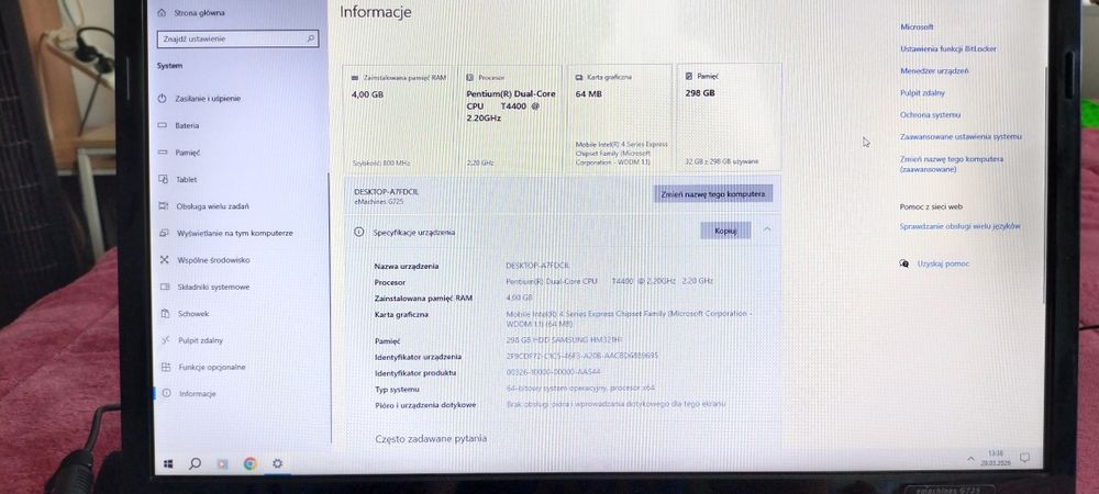 Laptop 17" Acer eMachines