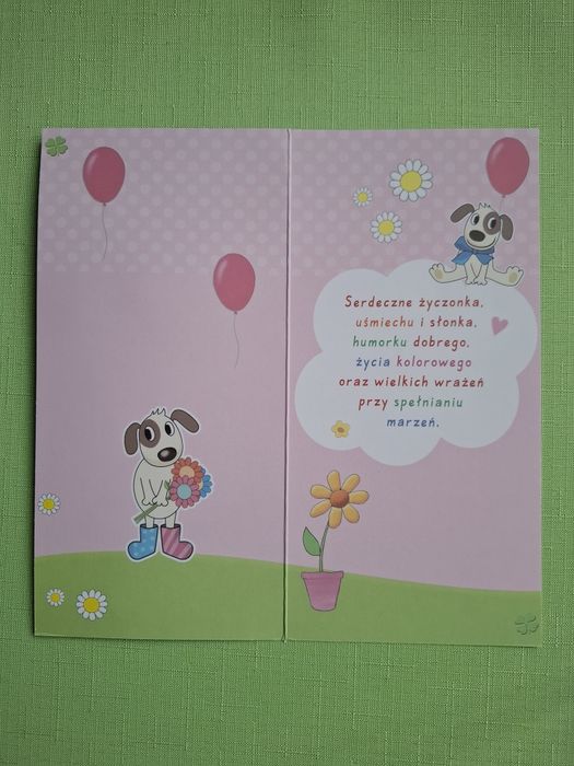 Kartka na 6 urodziny z aniołkiem dla dziewczynki
