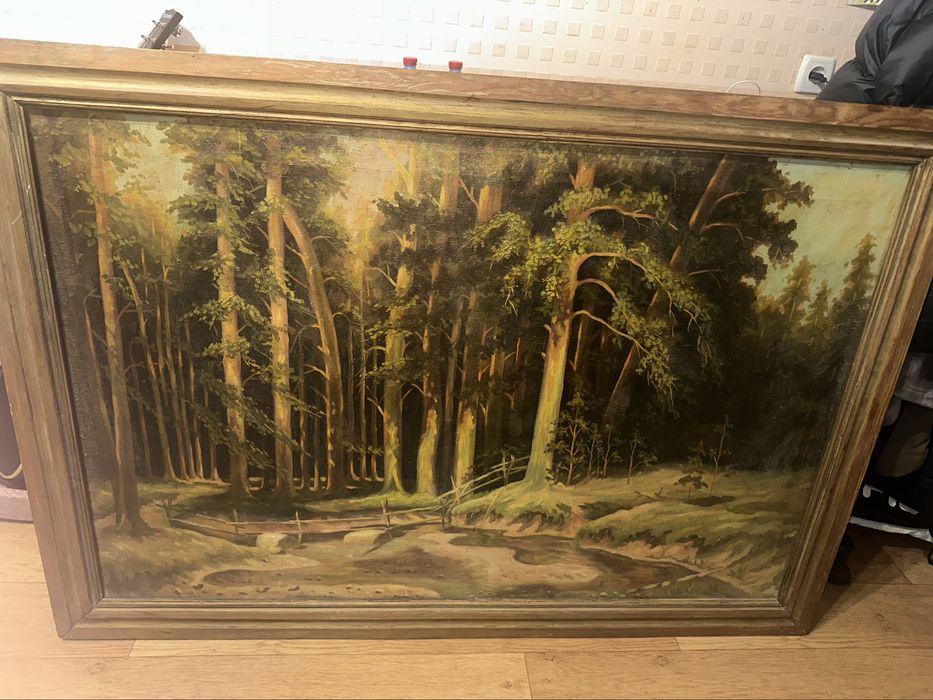 Картина маслом  старая очень масло холст