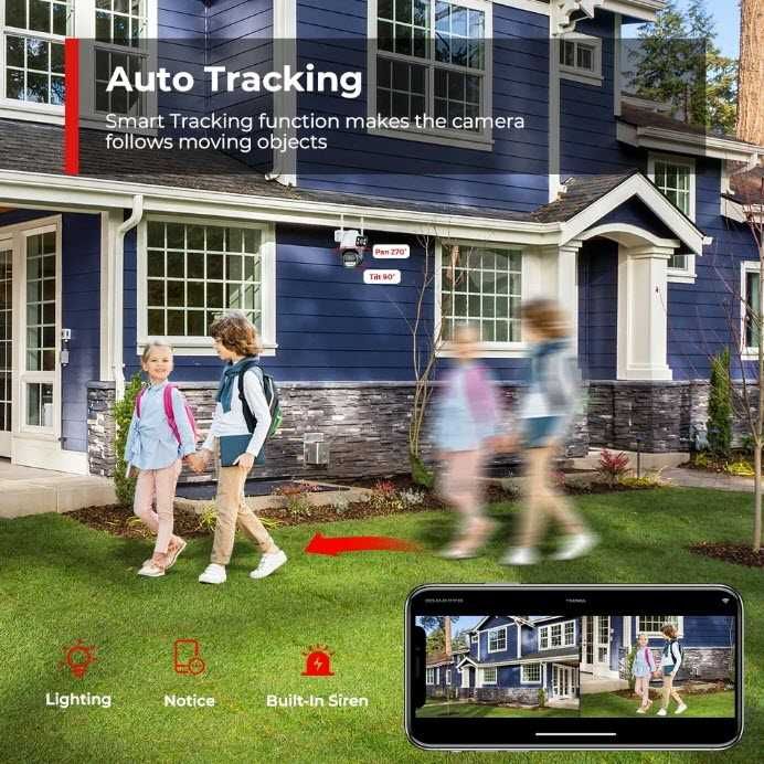 Уличная поворотная камера A33B 8MP с двойным экраном Wifi Ai iCSee
