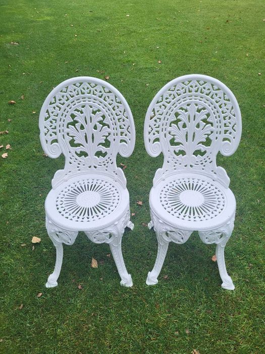 Unikatowe aluminiowe krzesła ogrodowe. Profesjonalnie odrestaurowane.