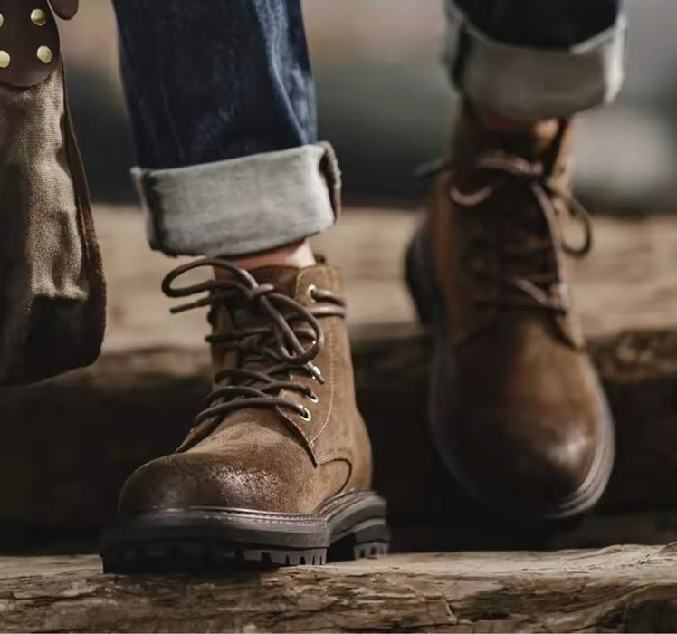 Botki glany traperki skórzane timberki sztyblety męskie buty