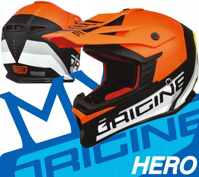 Kask Origine HERO MX FLUO ORANGE-BLACK MATT XL 61-62cm homologacja KTM