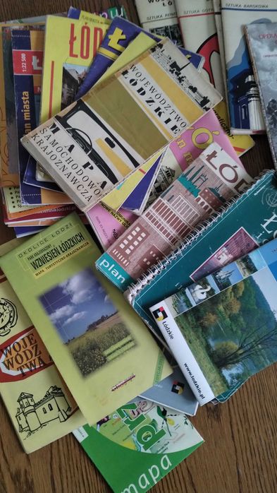 Mapy Łodzi 40 sztuk z różnych okresów (Powojenne)