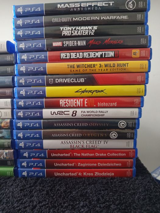 Gry ps4 LEGO Spiderman uncharted wiedźmin RDR  cyberpunk  assassin's