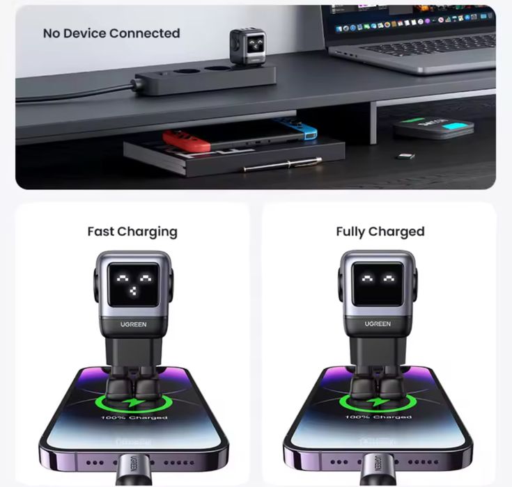 UGREEN CD361 UNO RG 65w робот, PowerDelivery, швидка зарядка.