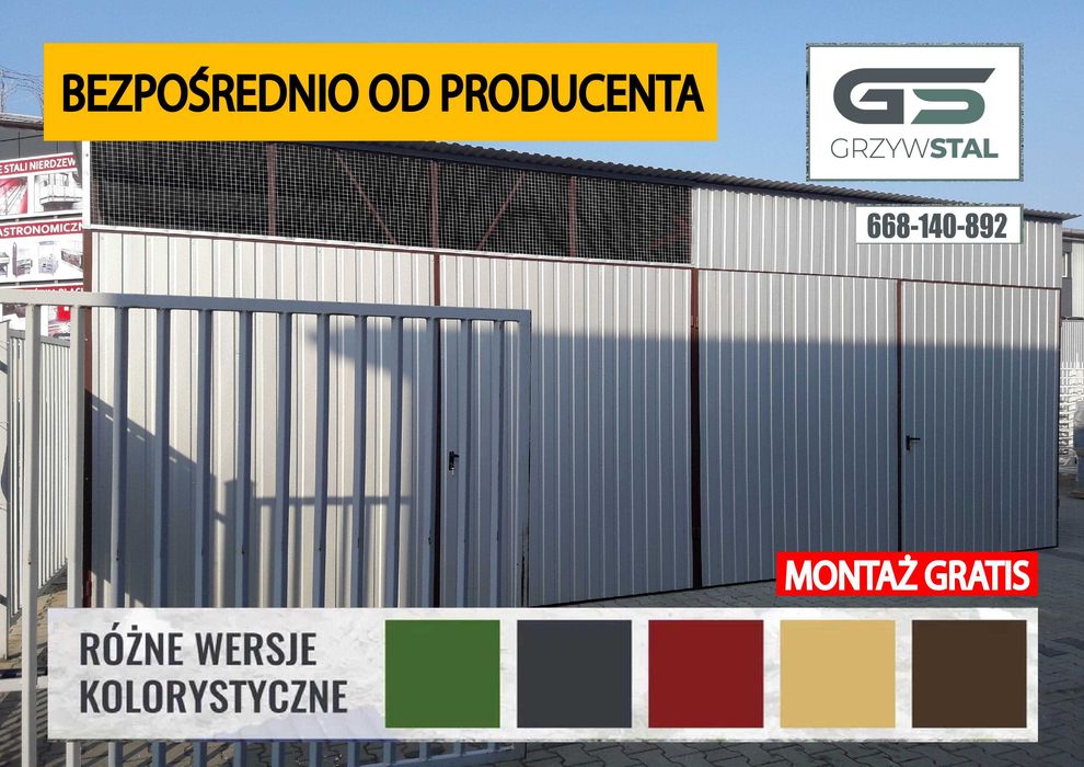 Garaż Blaszany - Blaszak - Garaże Blaszane - Schowek-Hala - GRZYWSTAL*