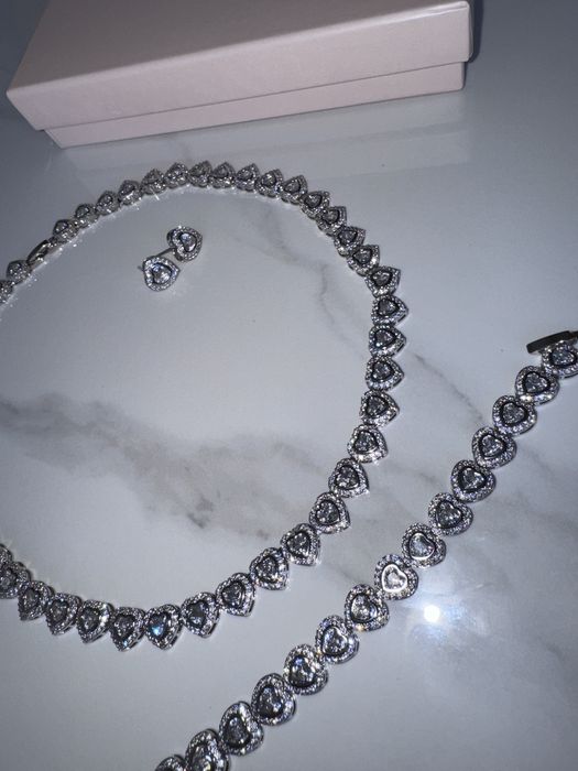 Conjunto estilo Swarovski coração completo – super brilhante