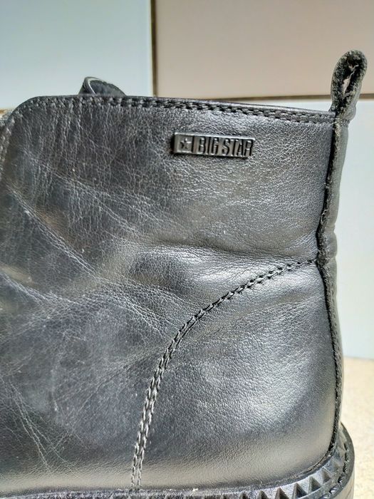 Buty zimowe Big Star Trapery kozaki motocyklówki  36 / 37 skórzane