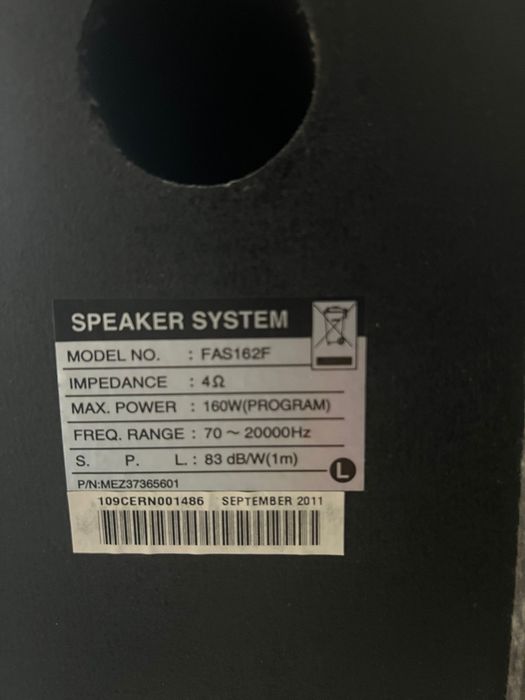 Aparelhagem LG, potência de 160W RMS