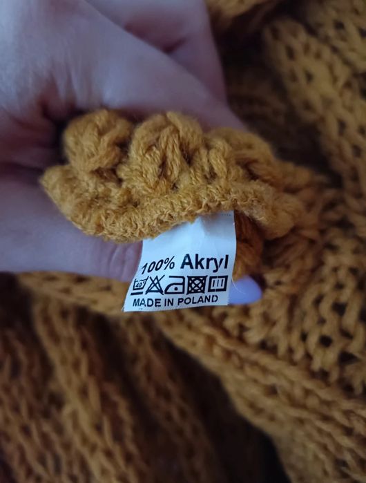 Ciemnożółty akrylowy szal ciepły szalik komin