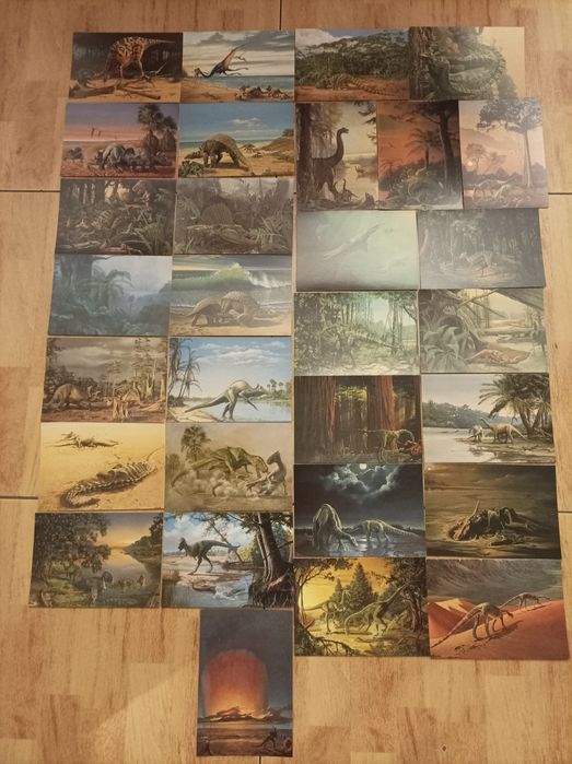 Coleção de 30 Postais de Dinossauros