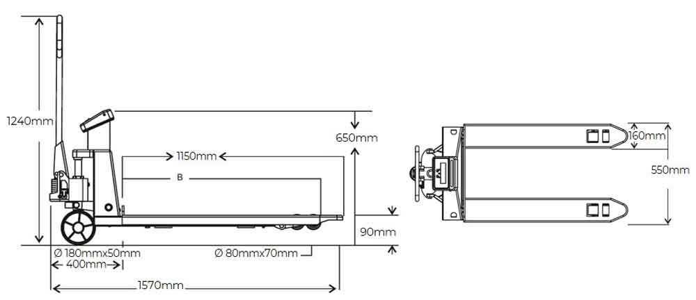 Porta-paletes Balança 3Ton c/ Comando á distância HOLZMANN JL20