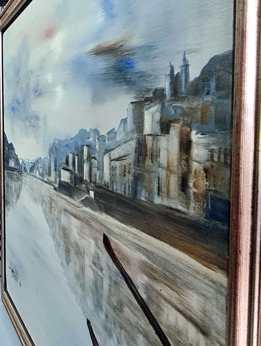 Pintura original a Acrilico s/tela de José Barbosa 81x100 cm c/moldura