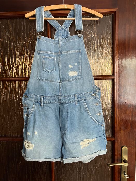 Spodnie 40 H&M ogrodniczki damskie dżins jeans