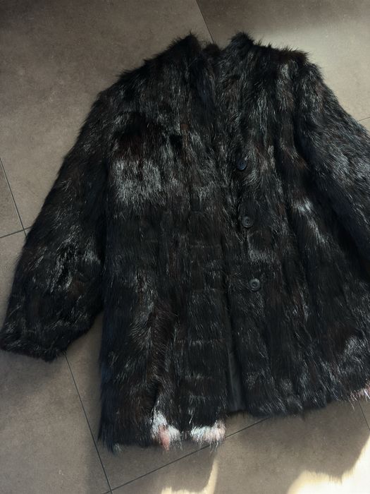 Futro prawdziwe ciemny brąz