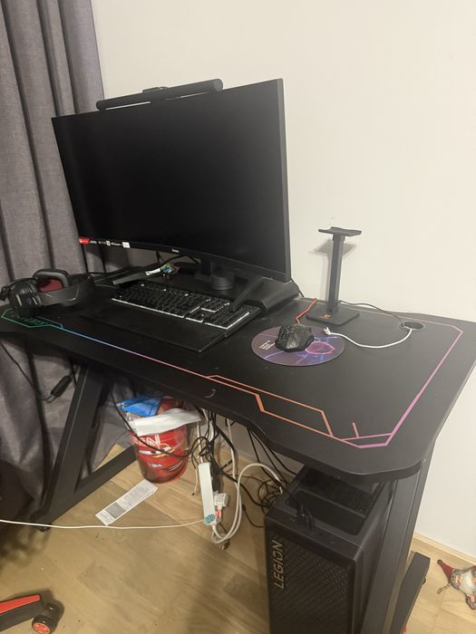 Biuro gamingowe czarne Agata Meble