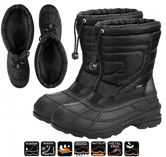 Buty Zimowe, Śniegowce Męskie, Wsuwane, Ciepłe Rozmiar 41, 82-138-41 N