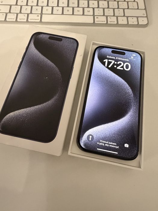 iPhone 15 Pro 512gb Titanium Blue IOS 18 Bateria 98% od nowości