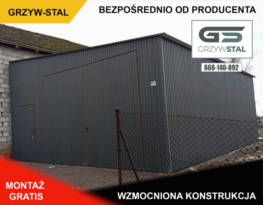 GARAŻ BLASZANY|Wiata|Hala|Magazyn|Konstrukcja|GARAŻE – GRZYWSTAL