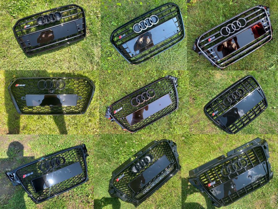 Решетка радиатора Ауди Audi A 1 а3 A4 A7 А5 A6 Q5 Q7 Q3 чёрная черная