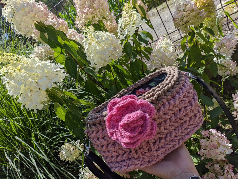 Torebka ze sznurka HANDMADE szydełko