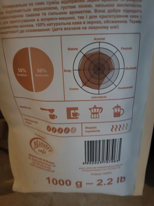 Kawa ziarnista Maestro Cafe