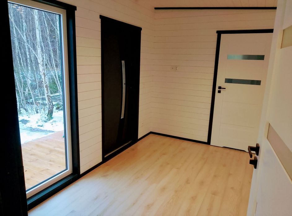 Domek drewniany ocieplony z tarasem