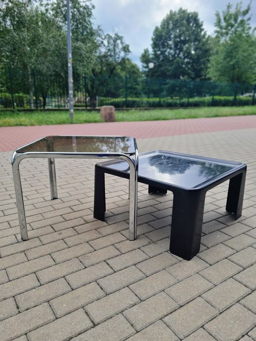 Stolik kawowy proj. M. Belliniego , włókno szklane lata 70  Bauhaus