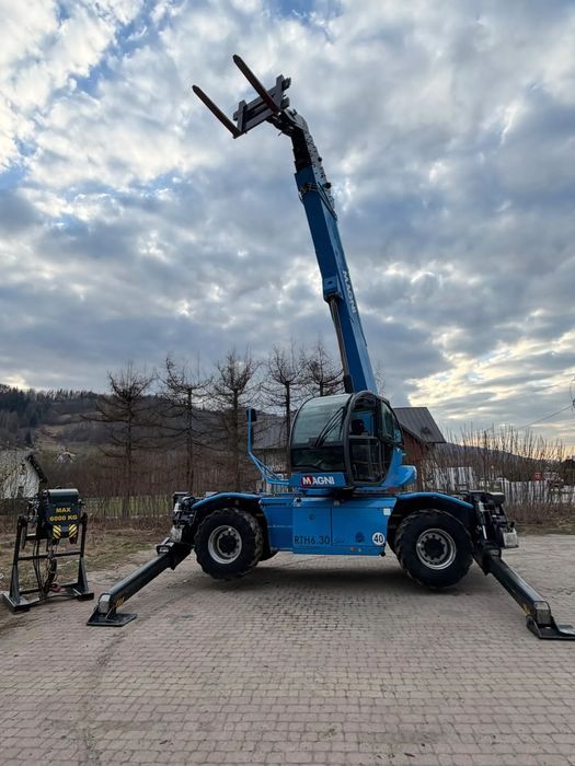 Magni RTH 6.30 SH-M/C . Ładowarka Teleskopowa Dźwig Zwyżka 30 metrów wysuw . Udźwig 6 ton. 4391 mtg Kosz (Pilot 2 funkcje) Wciągarka hydr. Widły. Jak Nowa z Norwegii! 2018rok. KLIMA Webasto post. Aktualna DEKRA 2026r. skręt 4 koła KRAB. Auto-poziomowanie!