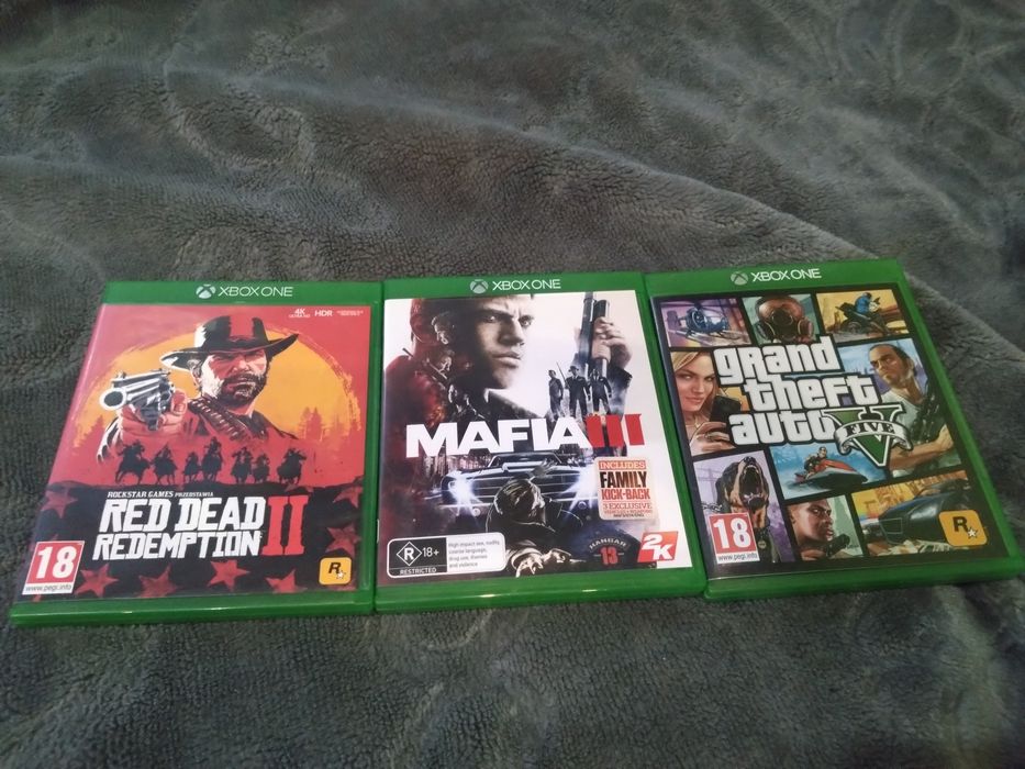 Zestaw gier Xbox one Mafia 3, GTA V Red Dead 2