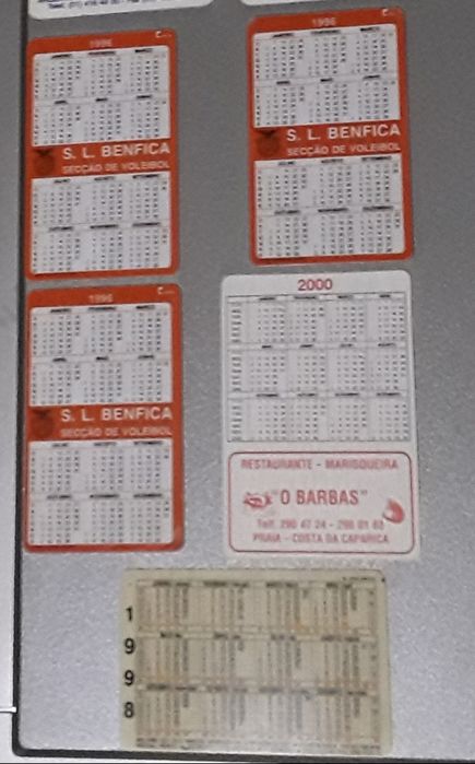 Vários calendários de bolso Sport Lisboa e Benfica (S L B)