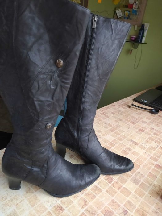 Женские сапоги кожа осень весна размер 40