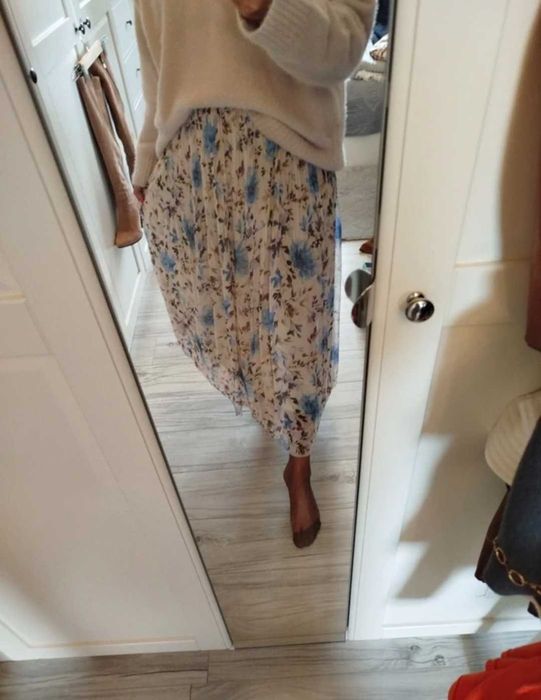 Reserved dluga maxi midi spodnica w kwiaty XL