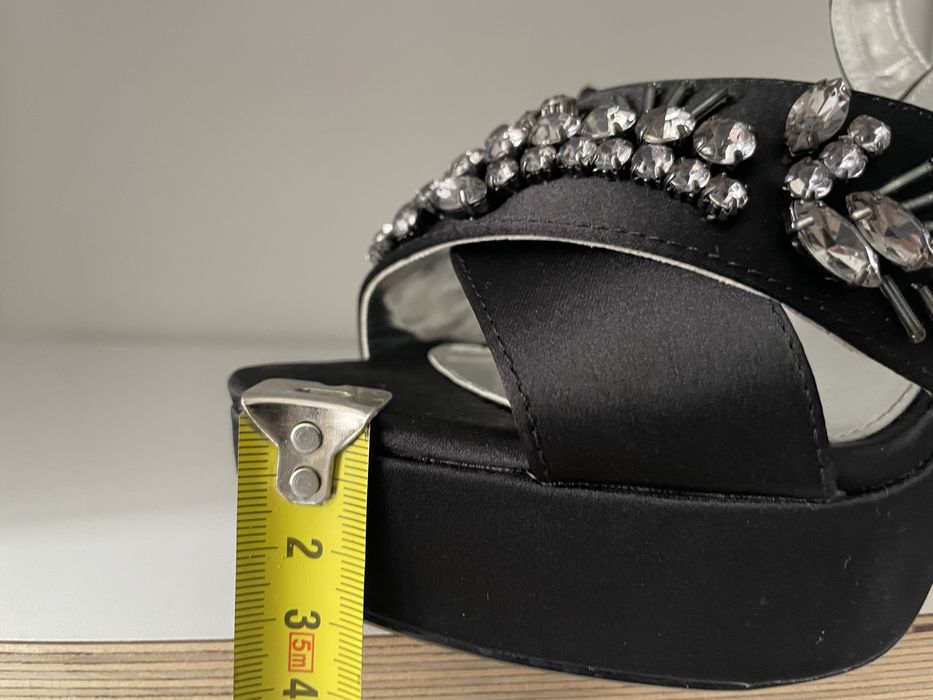 Topshop czarne buty na platformie wysokie obcasy eleganckie rozm 37